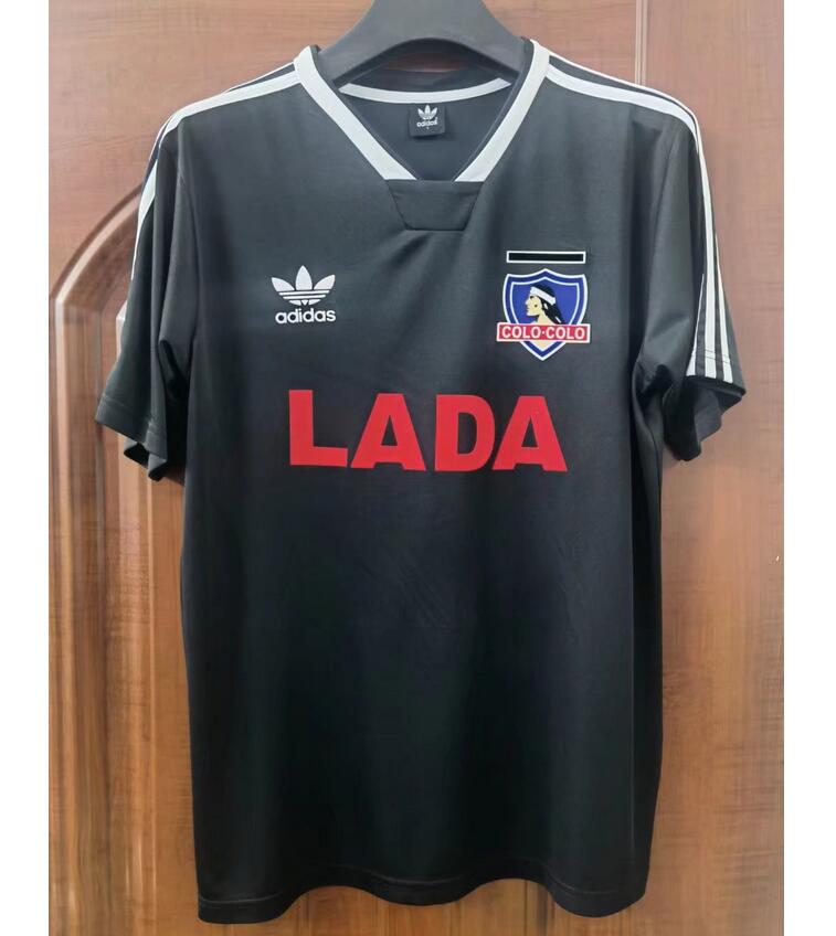 1991 Colo-Colo Retro Black Away Kit Soccer Jersey